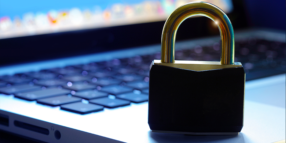 a padlock and keyboard