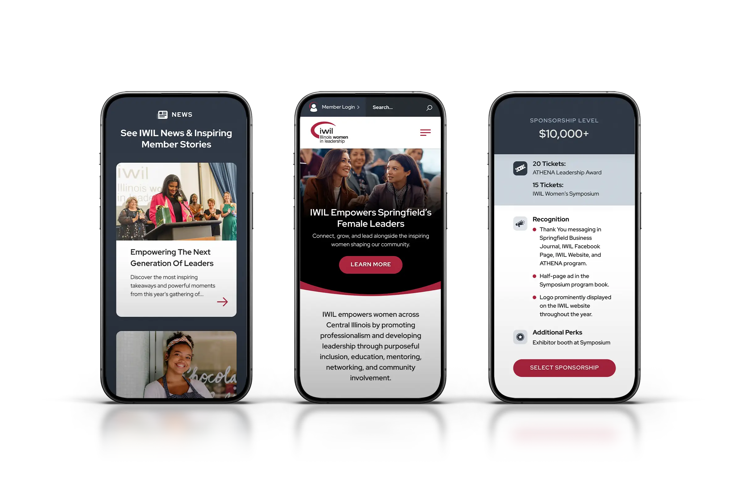Website mobile screenshots