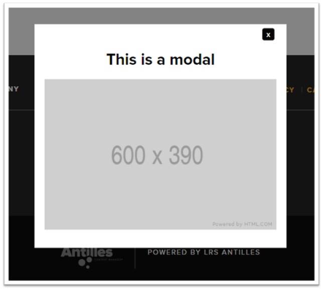 This image presents an example of a modal.