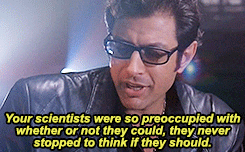 Jeff Goldblum as Ian Malcom speaks his line.