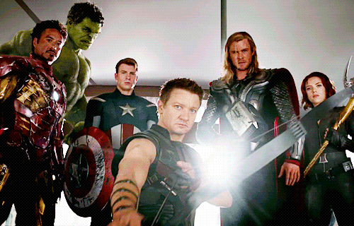 The team of Avengers ready to hit the target.