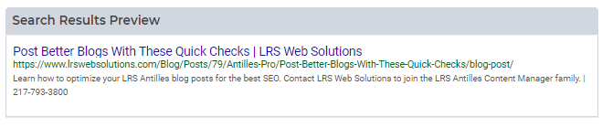 example of the LRS Antilles search results preview.