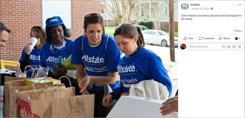 Allstate social media post 